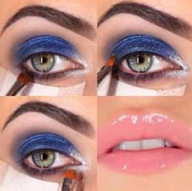 خطوات مكياج سهرة أزرق لامع لتتألقي